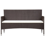 NNEVL 2 Piece Garden Lounge Set with Cushion Poly Rattan Brown