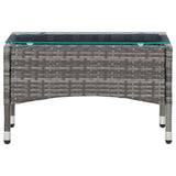 NNEVL 2 Piece Garden Lounge Set with Cushion Poly Rattan Grey