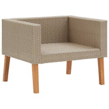 NNEVL 5 Piece Garden Lounge Set with Cushions Poly Rattan Beige