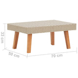 NNEVL 5 Piece Garden Lounge Set with Cushions Poly Rattan Beige