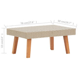 NNEVL 4 Piece Garden Lounge Set with Cushions Poly Rattan Beige