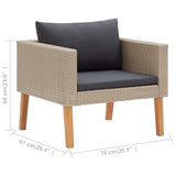 NNEVL 4 Piece Garden Lounge Set with Cushions Poly Rattan Beige