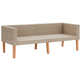 NNEVL 3 Piece Garden Lounge Set with Cushions Poly Rattan Beige