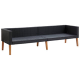 NNEVL 4 Piece Garden Lounge Set with Cushions Poly Rattan Black
