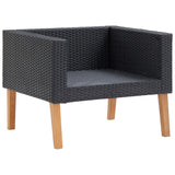 NNEVL 4 Piece Garden Lounge Set with Cushions Poly Rattan Black