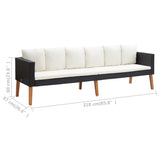 NNEVL 4 Piece Garden Lounge Set with Cushions Poly Rattan Black