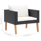 NNEVL 4 Piece Garden Lounge Set with Cushions Poly Rattan Black