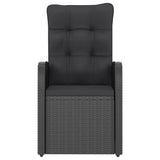 NNEVL 9 Piece Outdoor Dining Set with Cushions Poly Rattan Black