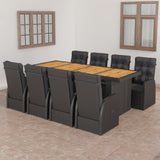 NNEVL 9 Piece Outdoor Dining Set with Cushions Poly Rattan Black