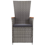 NNEVL 3 Piece Garden Lounge Set with Cushions Poly Rattan Grey