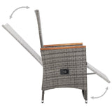 NNEVL 3 Piece Garden Lounge Set with Cushions Poly Rattan Grey