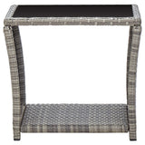 NNEVL 3 Piece Garden Lounge Set with Cushions Poly Rattan Grey