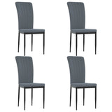 NNEVL Dining Chairs 4 pcs Dark Grey Velvet