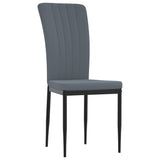 NNEVL Dining Chairs 4 pcs Dark Grey Velvet