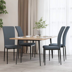 NNEVL Dining Chairs 4 pcs Dark Grey Velvet