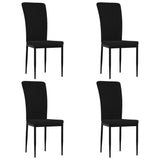 NNEVL Dining Chairs 4 pcs Black Velvet