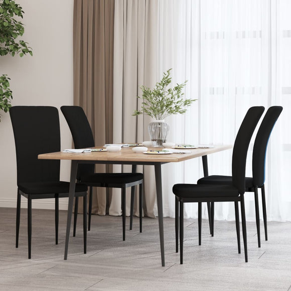 NNEVL Dining Chairs 4 pcs Black Velvet