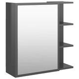 NNEVL Bathroom Mirror Cabinet High Gloss Grey 62.5x20.5x64 cm Chipboard