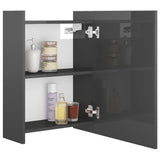 NNEVL Bathroom Mirror Cabinet High Gloss Grey 62.5x20.5x64 cm Chipboard