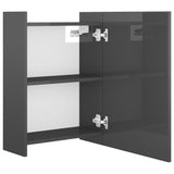 NNEVL Bathroom Mirror Cabinet High Gloss Grey 62.5x20.5x64 cm Chipboard