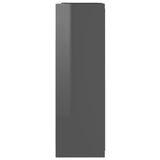 NNEVL Bathroom Mirror Cabinet High Gloss Grey 62.5x20.5x64 cm Chipboard