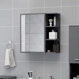 NNEVL Bathroom Mirror Cabinet High Gloss Grey 62.5x20.5x64 cm Chipboard