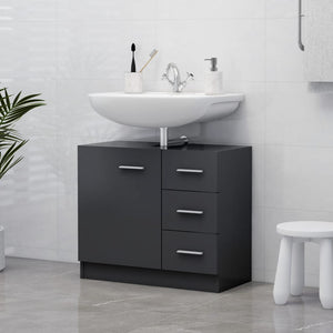 NNEVL Sink Cabinet Grey 63x30x54 cm Chipboard