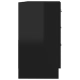 NNEVL Sink Cabinet High Gloss Black 63x30x54 cm Chipboard