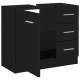 NNEVL Sink Cabinet High Gloss Black 63x30x54 cm Chipboard