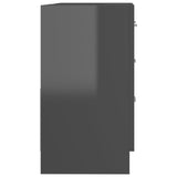NNEVL Sink Cabinet High Gloss Grey 63x30x54 cm Chipboard