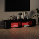 NNEVL TV Cabinet with LED Lights Black 135x39x30 cm