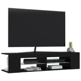 NNEVL TV Cabinet with LED Lights Black 135x39x30 cm