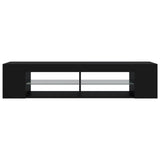 NNEVL TV Cabinet with LED Lights Black 135x39x30 cm