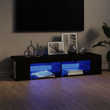 NNEVL TV Cabinet with LED Lights Black 135x39x30 cm