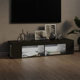 NNEVL TV Cabinet with LED Lights Grey 135x39x30 cm