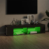 NNEVL TV Cabinet with LED Lights Grey 135x39x30 cm