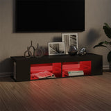 NNEVL TV Cabinet with LED Lights Grey 135x39x30 cm