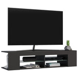 NNEVL TV Cabinet with LED Lights Grey 135x39x30 cm