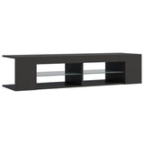 NNEVL TV Cabinet with LED Lights Grey 135x39x30 cm