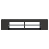 NNEVL TV Cabinet with LED Lights Grey 135x39x30 cm