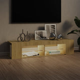 NNEVL TV Cabinet with LED Lights Sonoma Oak 135x39x30 cm