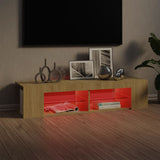 NNEVL TV Cabinet with LED Lights Sonoma Oak 135x39x30 cm