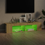 NNEVL TV Cabinet with LED Lights Sonoma Oak 135x39x30 cm