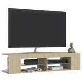 NNEVL TV Cabinet with LED Lights Sonoma Oak 135x39x30 cm