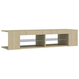 NNEVL TV Cabinet with LED Lights Sonoma Oak 135x39x30 cm