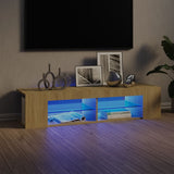 NNEVL TV Cabinet with LED Lights Sonoma Oak 135x39x30 cm