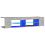NNEVL TV Cabinet with LED Lights Concrete Grey 135x39x30 cm