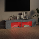 NNEVL TV Cabinet with LED Lights Concrete Grey 135x39x30 cm