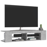 NNEVL TV Cabinet with LED Lights Concrete Grey 135x39x30 cm