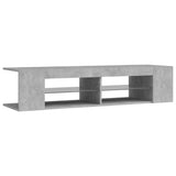 NNEVL TV Cabinet with LED Lights Concrete Grey 135x39x30 cm